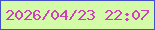 文字の大きさ：2、枠の色：444fca、背景の色：d3fba8、文字の色：d23fbb 無料ブログパーツのブログ時計