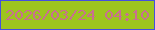 文字の大きさ：1、枠の色：4450de、背景の色：9dc51e、文字の色：c96f91 無料ブログパーツのブログ時計