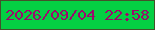 文字の大きさ：1、枠の色：44512a、背景の色：05cf43、文字の色：9d096c 無料ブログパーツのブログ時計
