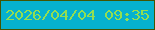 文字の大きさ：5、枠の色：445402、背景の色：06b1cf、文字の色：93de52 無料ブログパーツのブログ時計