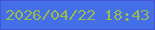文字の大きさ：5、枠の色：4454d4、背景の色：456fe7、文字の色：97b853 無料ブログパーツのブログ時計