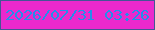文字の大きさ：5、枠の色：445595、背景の色：eb29cd、文字の色：248eea 無料ブログパーツのブログ時計