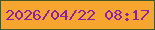 文字の大きさ：1、枠の色：445727、背景の色：f6a62e、文字の色：8b20ad 無料ブログパーツのブログ時計