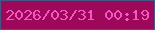 文字の大きさ：1、枠の色：445785、背景の色：9d085b、文字の色：f757c3 無料ブログパーツのブログ時計