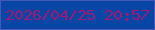 文字の大きさ：1、枠の色：4457ba、背景の色：0746a5、文字の色：9e1973 無料ブログパーツのブログ時計