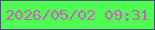 文字の大きさ：5、枠の色：44586c、背景の色：4ffc53、文字の色：d05dc3 無料ブログパーツのブログ時計