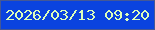 文字の大きさ：1、枠の色：445895、背景の色：0a43df、文字の色：dcfeba 無料ブログパーツのブログ時計