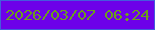 文字の大きさ：5、枠の色：445bdd、背景の色：6d01e9、文字の色：6c9d1d 無料ブログパーツのブログ時計