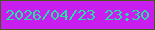 文字の大きさ：4、枠の色：445c17、背景の色：c81ef0、文字の色：26dfa3 無料ブログパーツのブログ時計