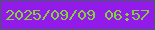 文字の大きさ：2、枠の色：445c64、背景の色：921be9、文字の色：84d23b 無料ブログパーツのブログ時計