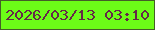 文字の大きさ：1、枠の色：445e28、背景の色：6cfc17、文字の色：652748 無料ブログパーツのブログ時計