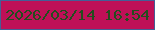 文字の大きさ：5、枠の色：445e96、背景の色：bf1057、文字の色：234d1e 無料ブログパーツのブログ時計