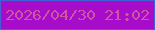 文字の大きさ：3、枠の色：445ed9、背景の色：a60cc9、文字の色：cb56a1 無料ブログパーツのブログ時計