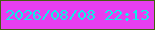 文字の大きさ：1、枠の色：445f10、背景の色：e73ef0、文字の色：11efe7 無料ブログパーツのブログ時計