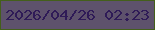 文字の大きさ：1、枠の色：445f1b、背景の色：5e526c、文字の色：2f1b57 無料ブログパーツのブログ時計