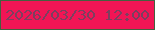文字の大きさ：5、枠の色：446040、背景の色：f11555、文字の色：7d3f5f 無料ブログパーツのブログ時計
