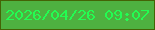文字の大きさ：4、枠の色：446305、背景の色：4eb140、文字の色：23fc52 無料ブログパーツのブログ時計