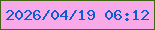 文字の大きさ：2、枠の色：446415、背景の色：f8a9e8、文字の色：095cd1 無料ブログパーツのブログ時計