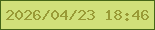 文字の大きさ：2、枠の色：446517、背景の色：d0e07a、文字の色：999b36 無料ブログパーツのブログ時計