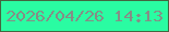文字の大きさ：4、枠の色：446640、背景の色：2afca2、文字の色：858e86 無料ブログパーツのブログ時計