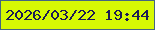文字の大きさ：5、枠の色：446681、背景の色：d6f903、文字の色：1c1a55 無料ブログパーツのブログ時計