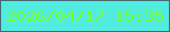 文字の大きさ：2、枠の色：446971、背景の色：51ece0、文字の色：78ff2f 無料ブログパーツのブログ時計