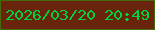 文字の大きさ：1、枠の色：446a0b、背景の色：69240e、文字の色：00d23e 無料ブログパーツのブログ時計