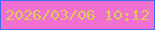 文字の大きさ：4、枠の色：446af7、背景の色：f26fd2、文字の色：d8cc55 無料ブログパーツのブログ時計