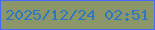 文字の大きさ：1、枠の色：446aff、背景の色：8b9768、文字の色：2c76c3 無料ブログパーツのブログ時計