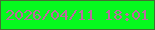 文字の大きさ：5、枠の色：446f31、背景の色：06f91e、文字の色：bb6a9f 無料ブログパーツのブログ時計