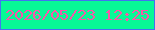 文字の大きさ：4、枠の色：4472f1、背景の色：08f896、文字の色：f857a9 無料ブログパーツのブログ時計