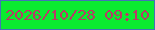 文字の大きさ：1、枠の色：4473b7、背景の色：0beb30、文字の色：ba3966 無料ブログパーツのブログ時計