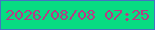 文字の大きさ：1、枠の色：4473c3、背景の色：08dc82、文字の色：b73b85 無料ブログパーツのブログ時計