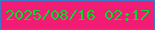 文字の大きさ：1、枠の色：4476c8、背景の色：f31c74、文字の色：03dc2c 無料ブログパーツのブログ時計