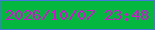 文字の大きさ：2、枠の色：4477dd、背景の色：03b73f、文字の色：d112d1 無料ブログパーツのブログ時計