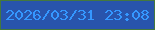 文字の大きさ：2、枠の色：44783e、背景の色：2854ac、文字の色：3597ff 無料ブログパーツのブログ時計
