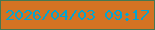 文字の大きさ：5、枠の色：447851、背景の色：d37323、文字の色：05a4d1 無料ブログパーツのブログ時計
