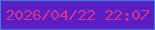 文字の大きさ：1、枠の色：4478d5、背景の色：5b1ec4、文字の色：cf348f 無料ブログパーツのブログ時計