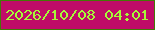 文字の大きさ：4、枠の色：447906、背景の色：c00c68、文字の色：a5fb38 無料ブログパーツのブログ時計