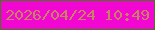 文字の大きさ：1、枠の色：447917、背景の色：f207d2、文字の色：c5845f 無料ブログパーツのブログ時計