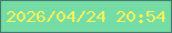 文字の大きさ：4、枠の色：447a6d、背景の色：76dca6、文字の色：faf358 無料ブログパーツのブログ時計