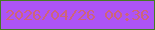 文字の大きさ：1、枠の色：447c22、背景の色：ad54f6、文字の色：cd6579 無料ブログパーツのブログ時計