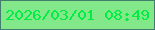 文字の大きさ：1、枠の色：447c6d、背景の色：83e88a、文字の色：00ed43 無料ブログパーツのブログ時計