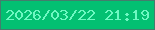 文字の大きさ：3、枠の色：447d6d、背景の色：03c072、文字の色：6ef8c2 無料ブログパーツのブログ時計