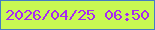 文字の大きさ：4、枠の色：447ec4、背景の色：c8f953、文字の色：a828f3 無料ブログパーツのブログ時計