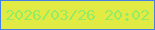 文字の大きさ：1、枠の色：4480e7、背景の色：e1eb44、文字の色：94ec66 無料ブログパーツのブログ時計