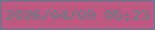文字の大きさ：3、枠の色：448597、背景の色：c05982、文字の色：5c8180 無料ブログパーツのブログ時計