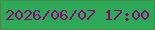 文字の大きさ：5、枠の色：448946、背景の色：2daa57、文字の色：8d0275 無料ブログパーツのブログ時計