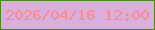 文字の大きさ：2、枠の色：448a15、背景の色：d9b0dc、文字の色：fe888f 無料ブログパーツのブログ時計