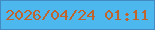文字の大きさ：5、枠の色：448ac2、背景の色：4db8ed、文字の色：be642c 無料ブログパーツのブログ時計